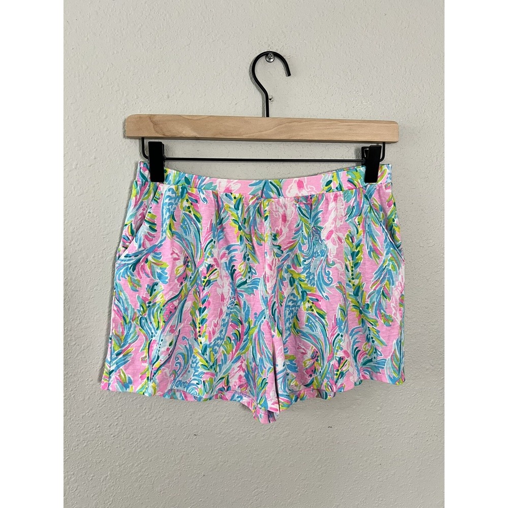 Lilly Pulitzer Girls XL 12/14 Ygritte Shorts Pull On Pockets Sea Mermaid Pink